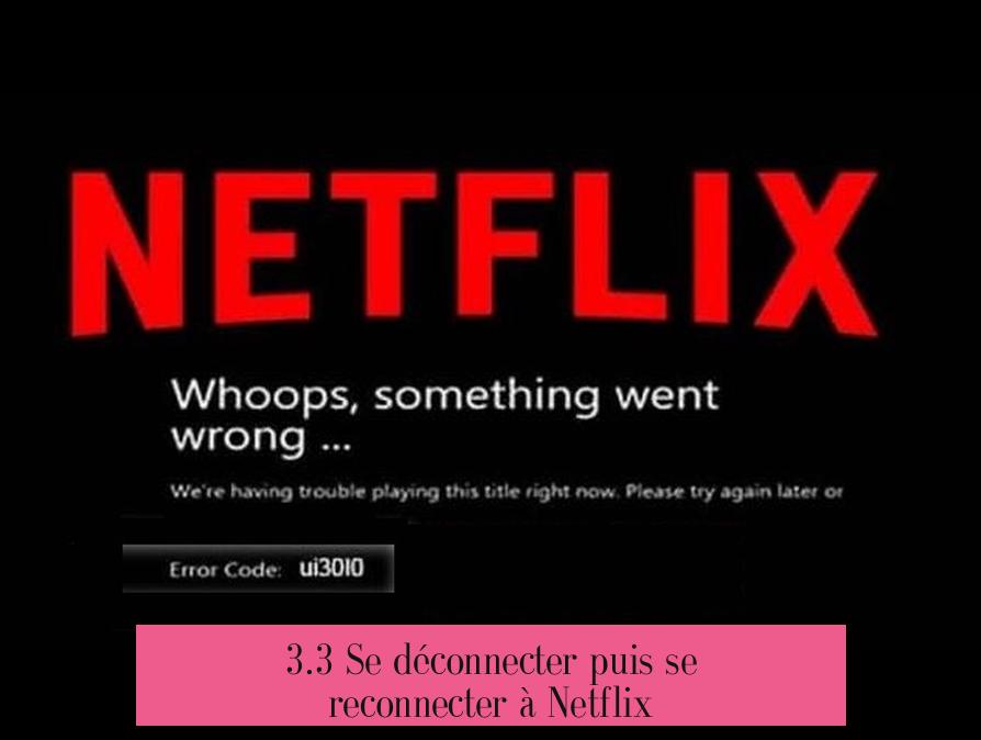 3.3 Se déconnecter puis se reconnecter à Netflix