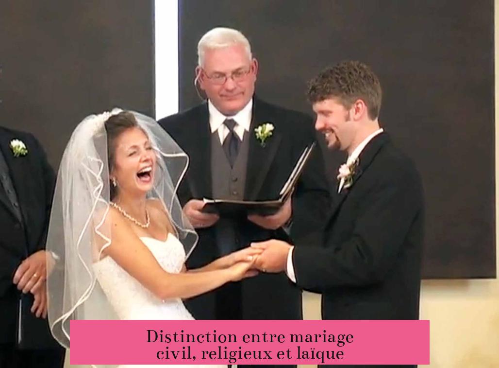 Distinction entre mariage civil, religieux et laïque
