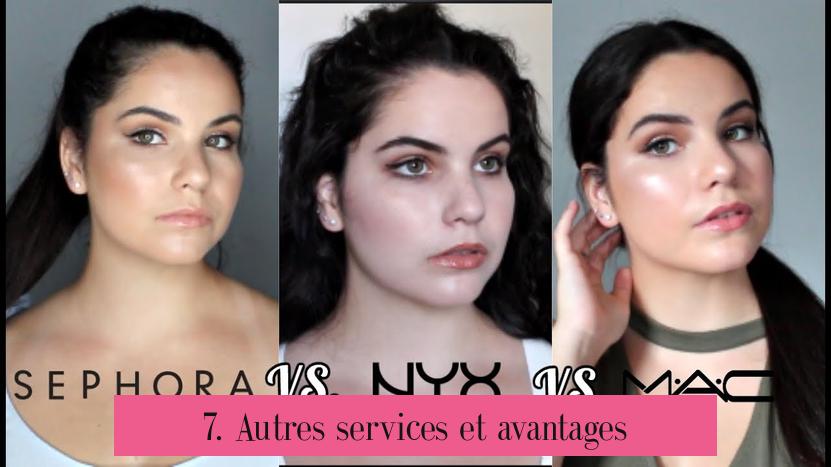 7. Autres services et avantages