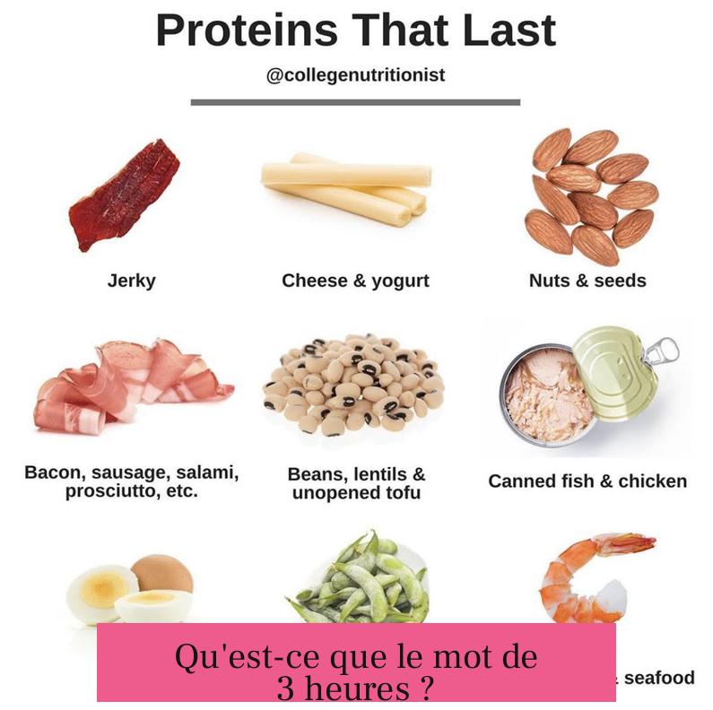 Qu'est-ce que le mot de 3 heures ?