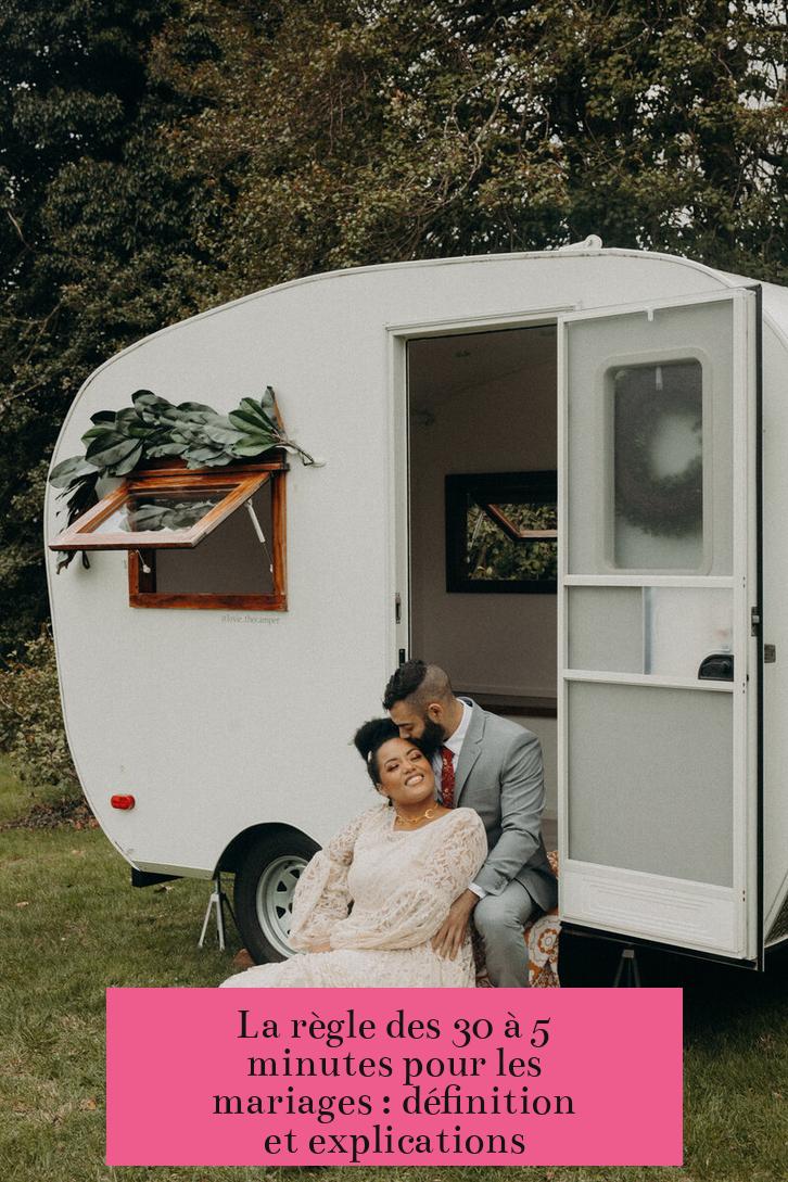 La règle des 30 à 5 minutes pour les mariages : définition et explications