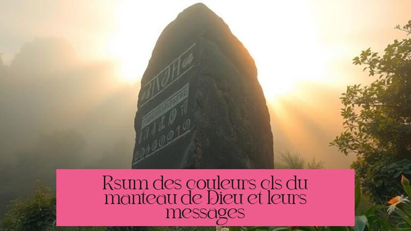 Résumé des couleurs clés du manteau de Dieu et leurs messages