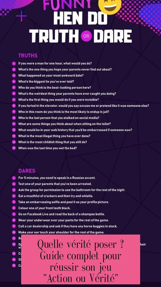 Quelle vérité poser ? Guide complet pour réussir son jeu "Action ou Vérité"