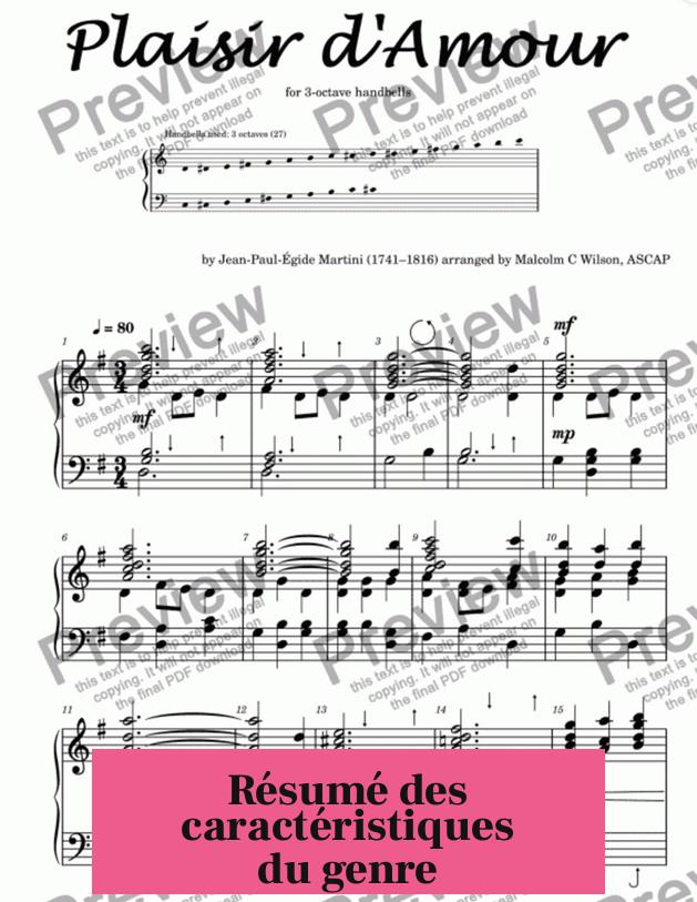 Résumé des caractéristiques du genre