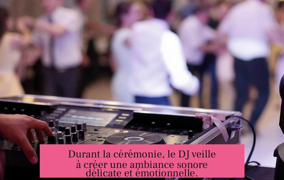 Durant la cérémonie, le DJ veille à créer une ambiance sonore délicate et émotionnelle.