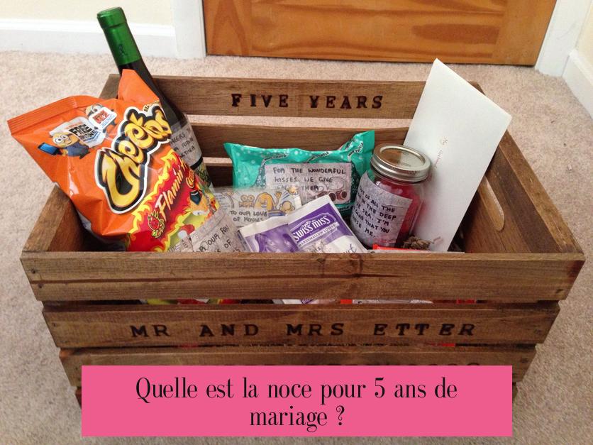 Quelle est la noce pour 5 ans de mariage ?