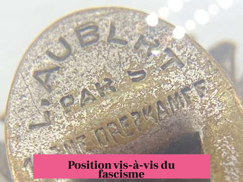 Position vis-à-vis du fascisme