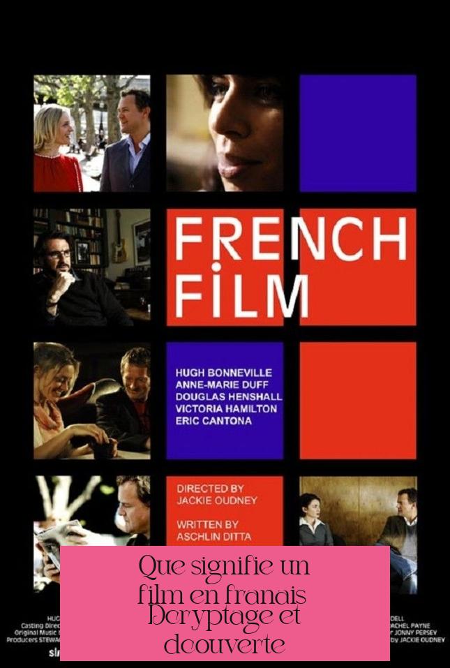 Que signifie "un film" en français ? Décryptage et découverte
