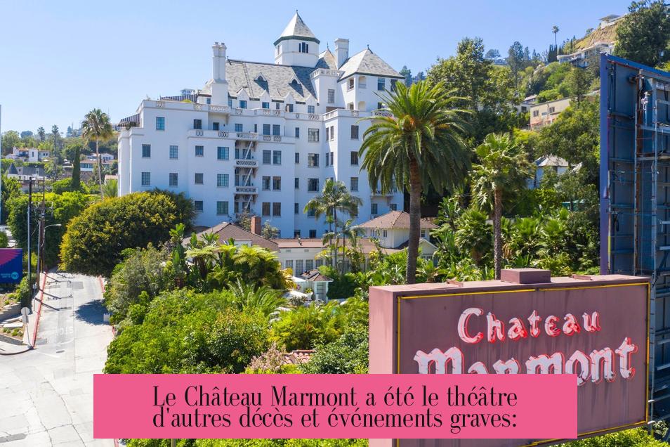 Le Château Marmont a été le théâtre d'autres décès et événements graves: