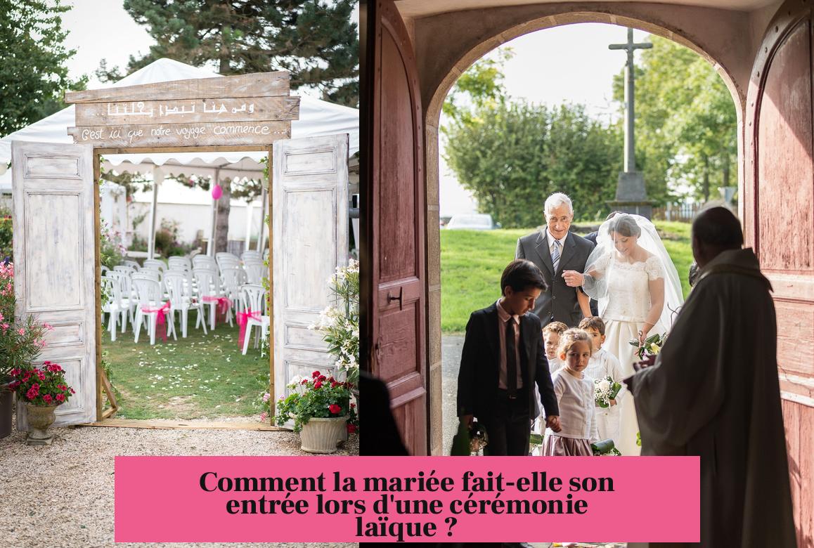 Comment la mariée fait-elle son entrée lors d'une cérémonie laïque ?