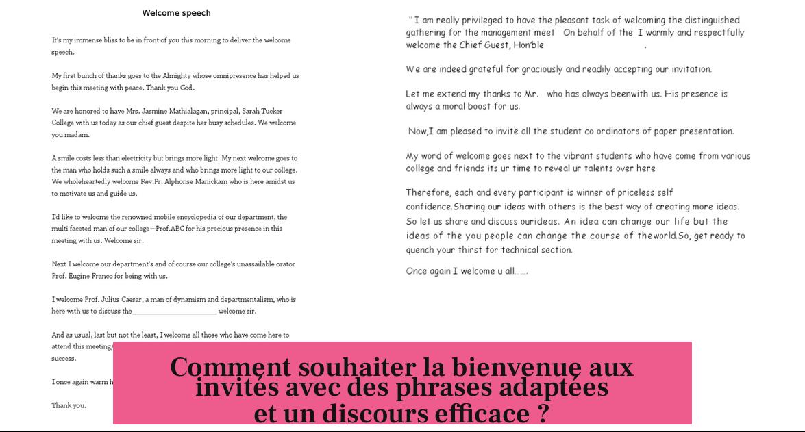 Comment souhaiter la bienvenue aux invités avec des phrases adaptées et un discours efficace ?