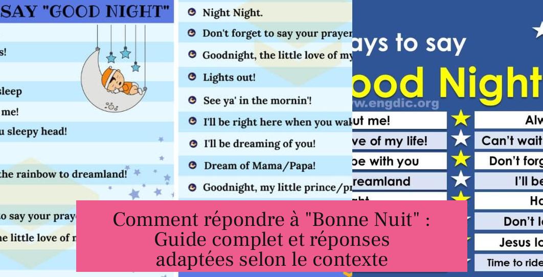 Comment répondre à "Bonne Nuit" : Guide complet et réponses adaptées selon le contexte