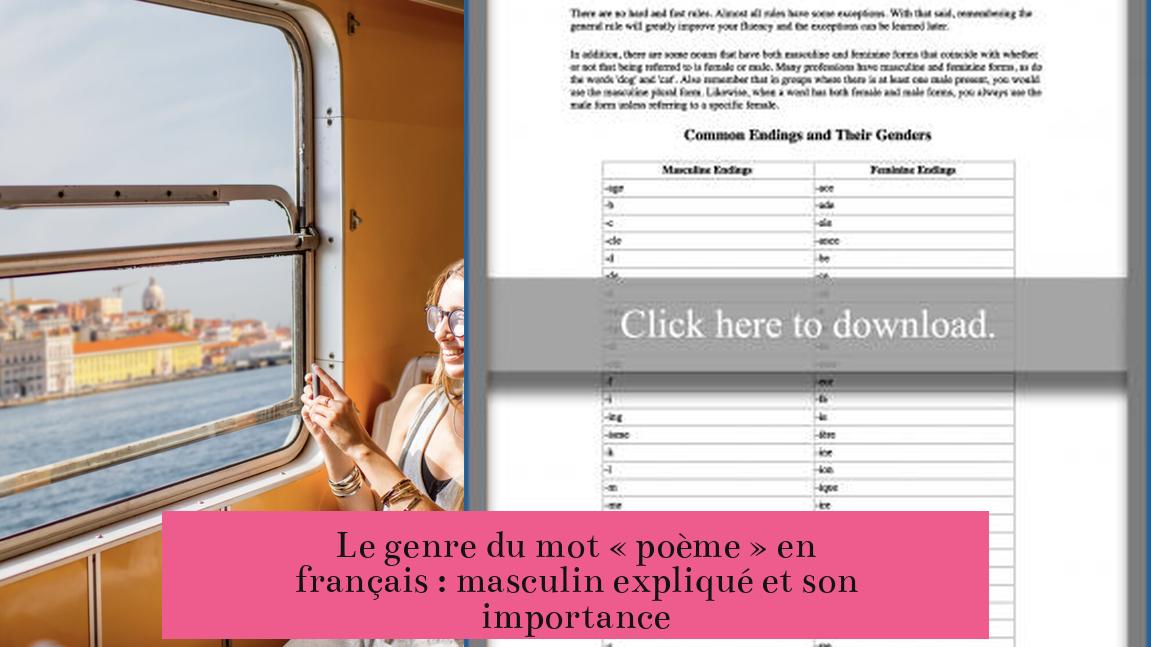 Le genre du mot « poème » en français : masculin expliqué et son importance
