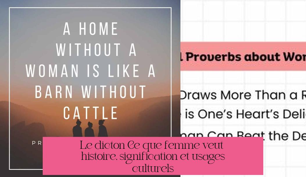 Le dicton "Ce que femme veut" : histoire, signification et usages culturels