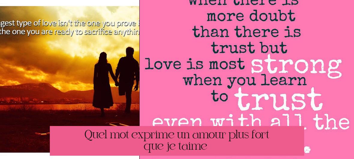 Quel mot exprime un amour plus fort que "je t'aime" ?