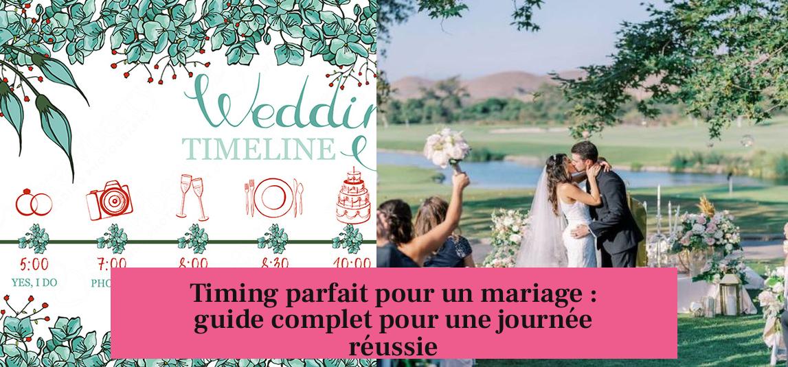 Timing parfait pour un mariage : guide complet pour une journée réussie