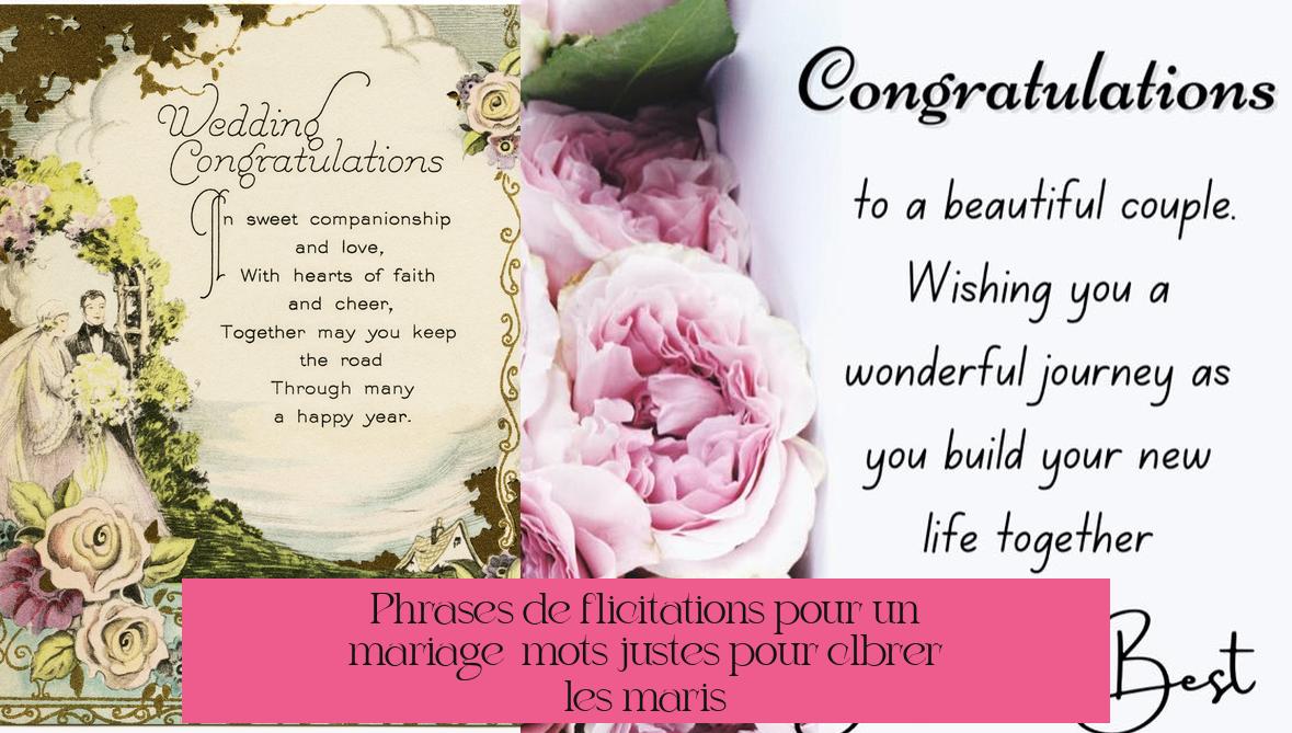 Phrases de félicitations pour un mariage : mots justes pour célébrer les mariés