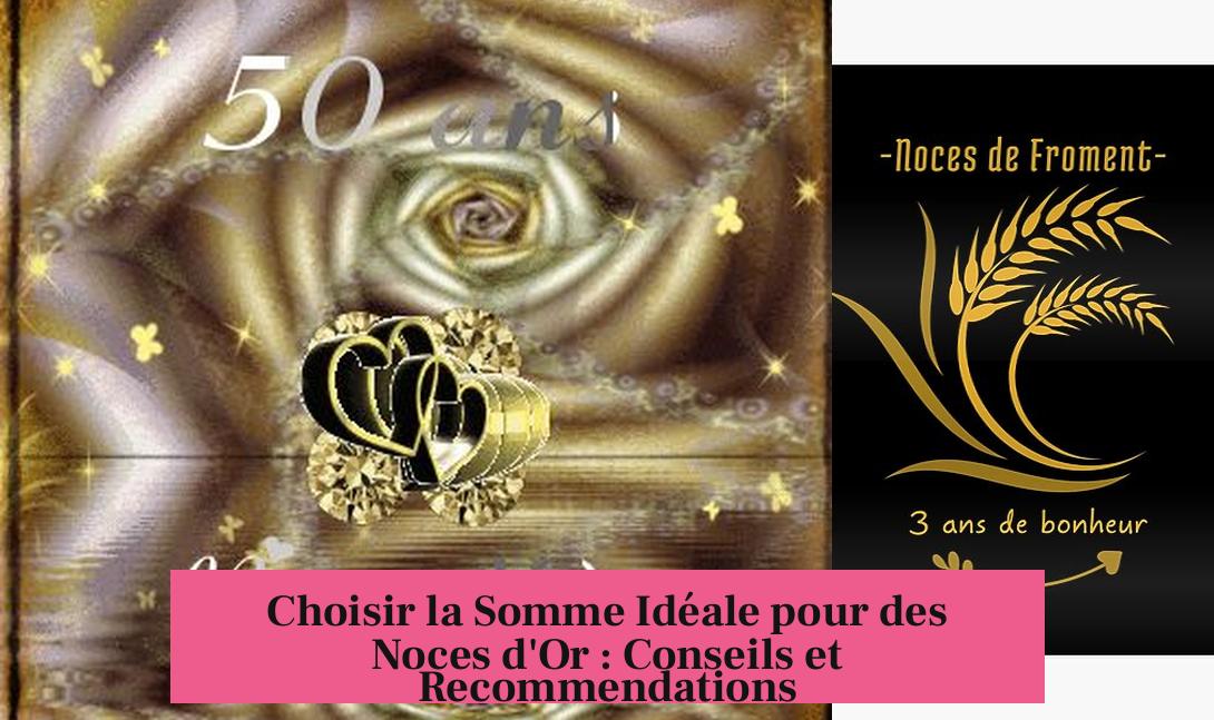Choisir la Somme Idéale pour des Noces d'Or : Conseils et Recommendations