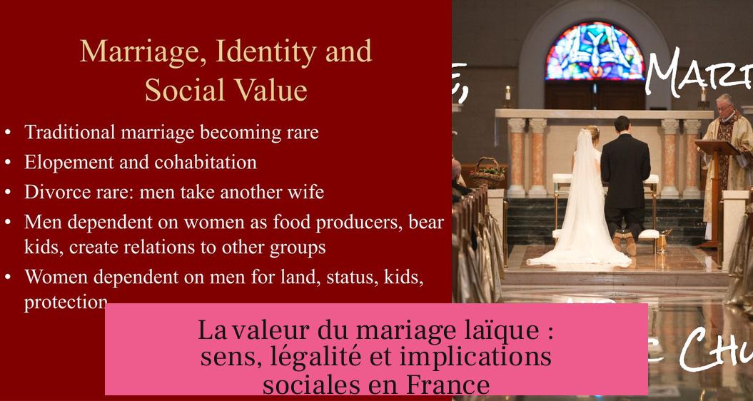 La valeur du mariage laïque : sens, légalité et implications sociales en France