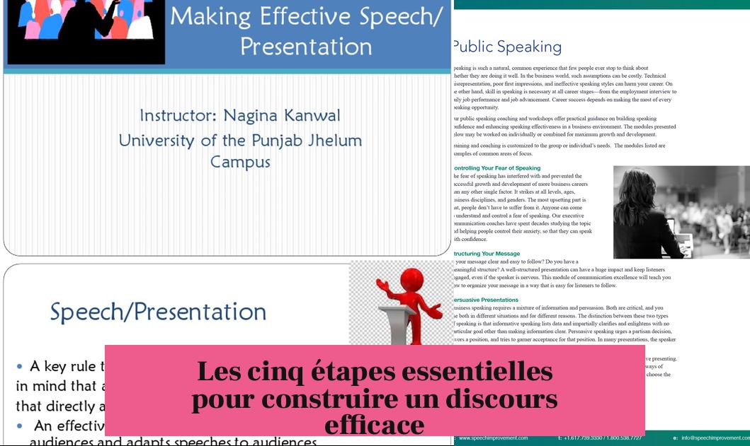 Les cinq étapes essentielles pour construire un discours efficace