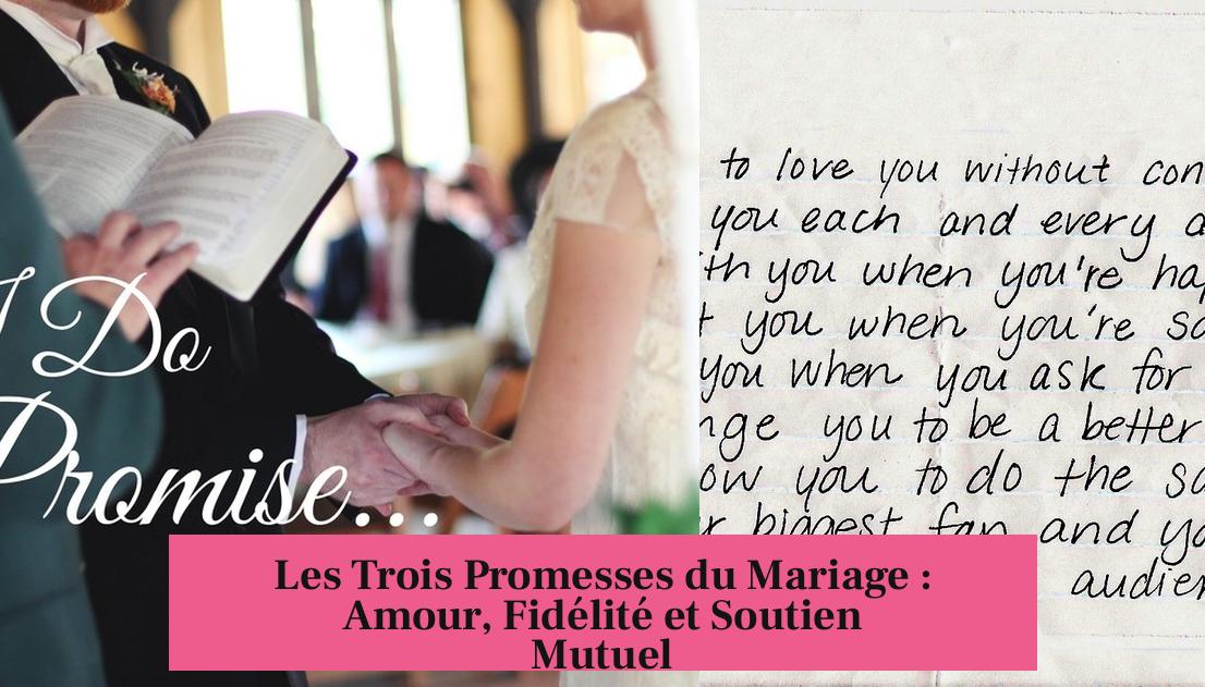 Les Trois Promesses du Mariage : Amour, Fidélité et Soutien Mutuel