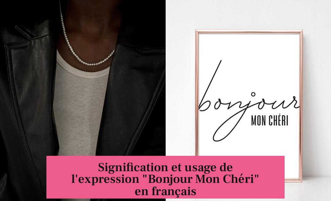 Signification et usage de l'expression "Bonjour Mon Chéri" en français
