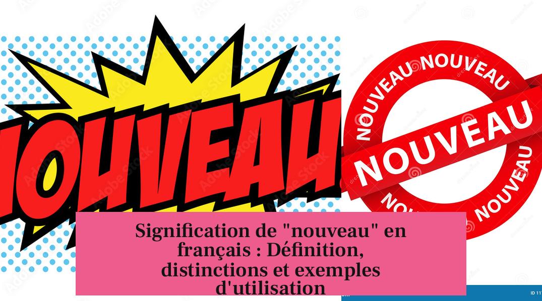 Signification de "nouveau" en français : Définition, distinctions et exemples d'utilisation