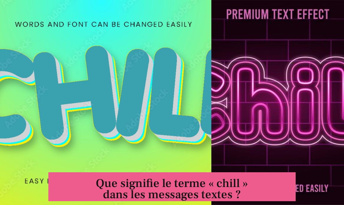 Que signifie le terme « chill » dans les messages textes ?