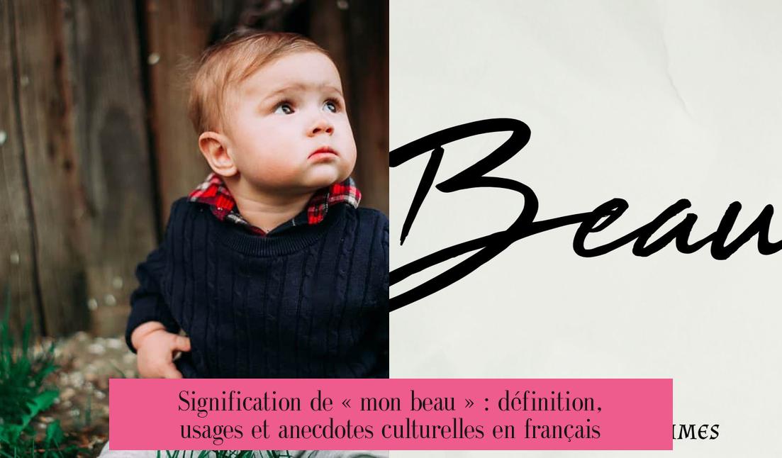 Signification de « mon beau » : définition, usages et anecdotes culturelles en français