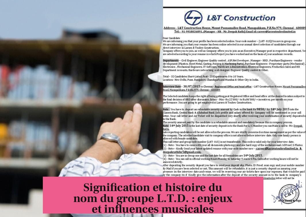 Signification et histoire du nom du groupe L.T.D. : enjeux et influences musicales