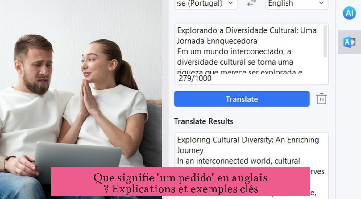 Que signifie "um pedido" en anglais ? Explications et exemples clés