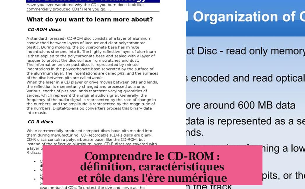 Comprendre le CD-ROM : définition, caractéristiques et rôle dans l'ère numérique