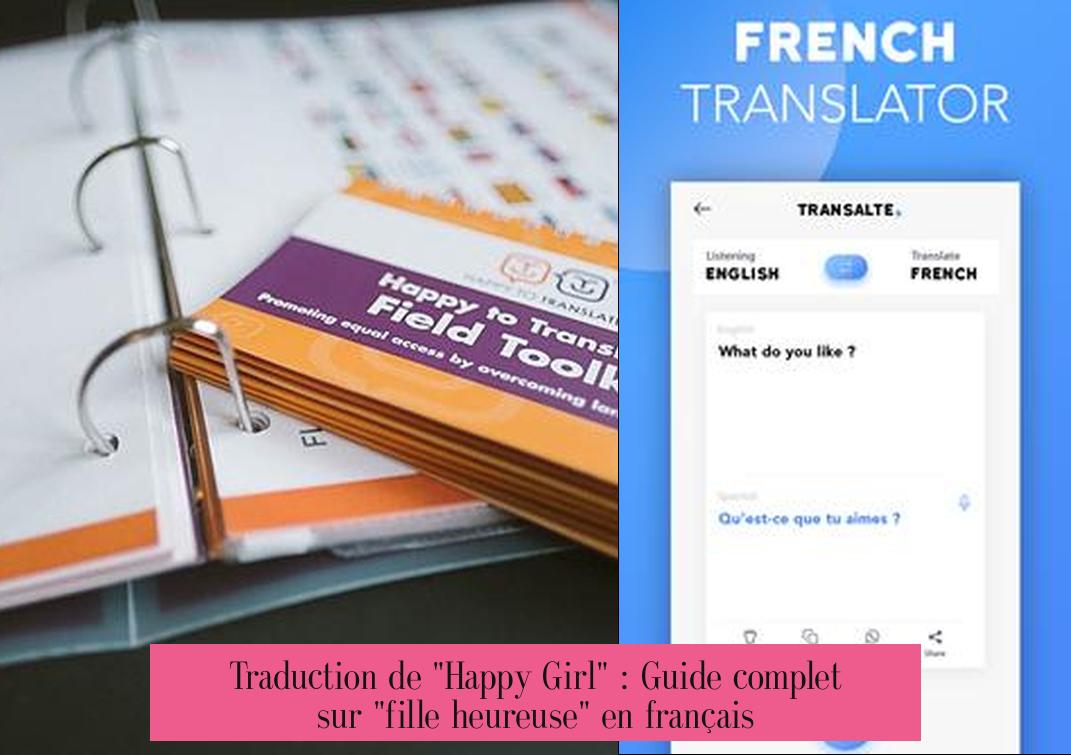 Traduction de "Happy Girl" : Guide complet sur "fille heureuse" en français