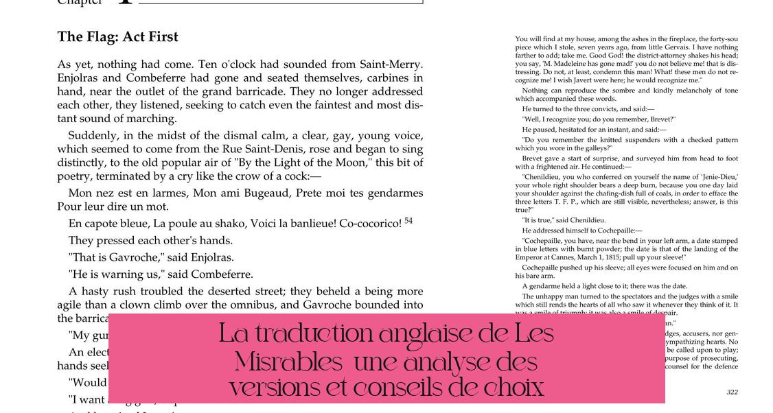 La traduction anglaise de Les Misérables : une analyse des versions et conseils de choix