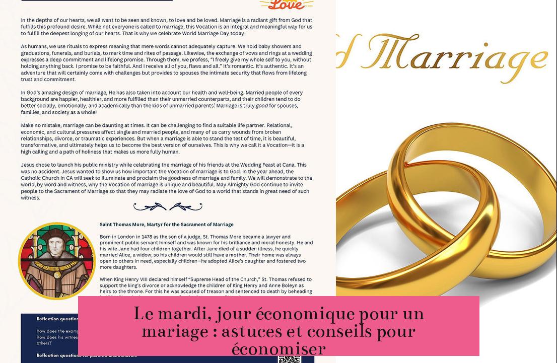 Le mardi, jour économique pour un mariage : astuces et conseils pour économiser