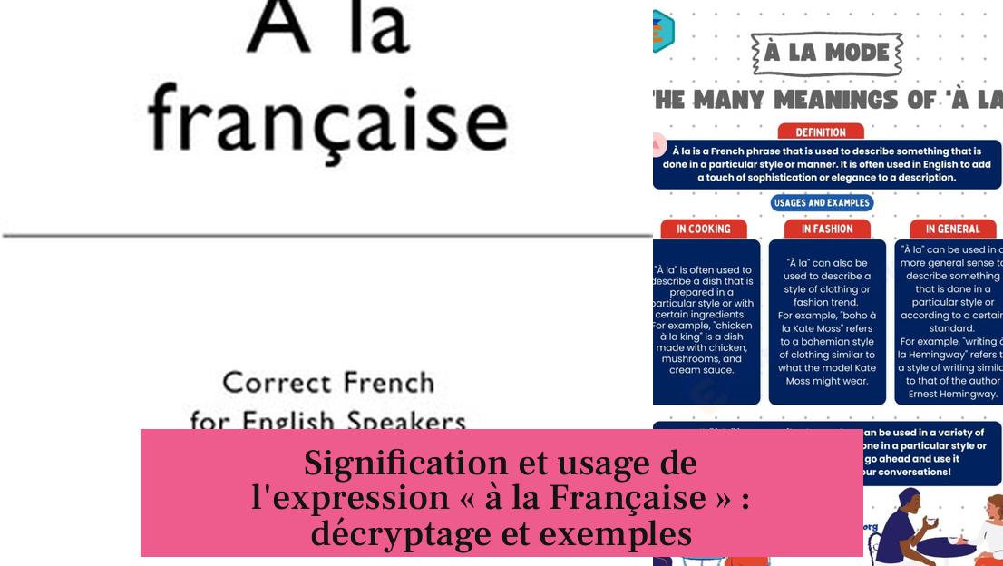 Signification et usage de l'expression « à la Française » : décryptage et exemples