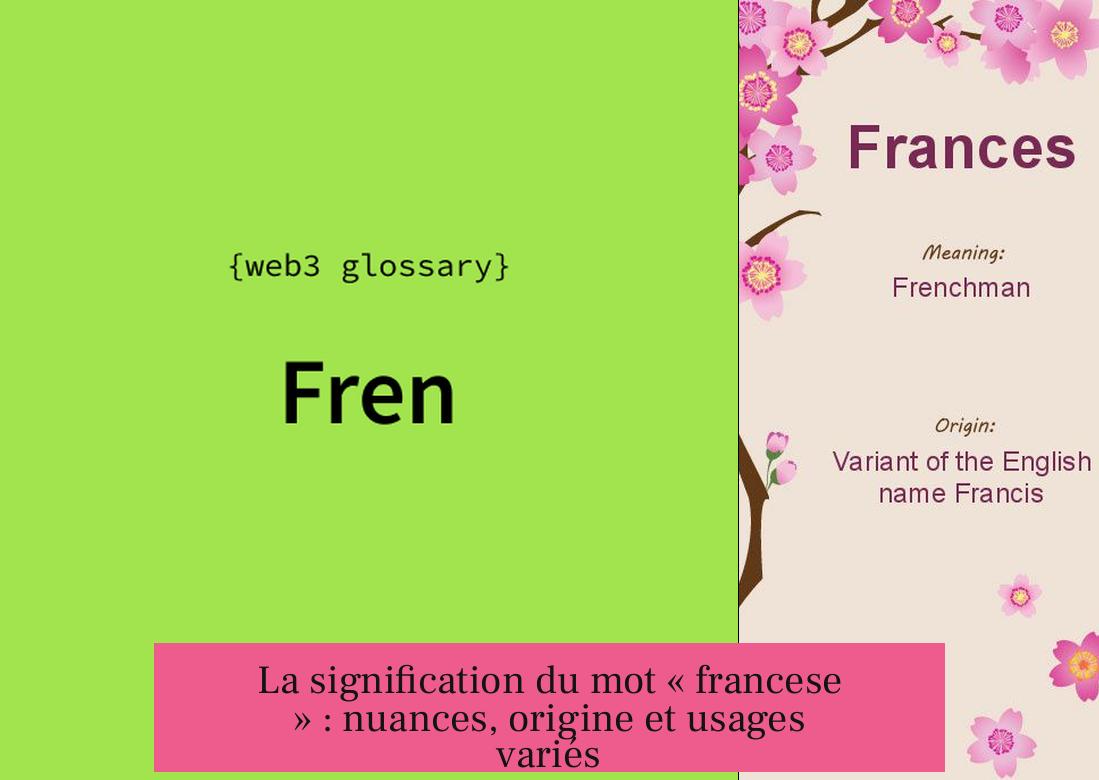 La signification du mot « francese » : nuances, origine et usages variés