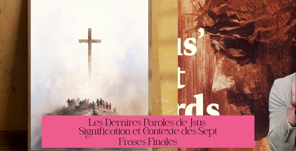 Les Dernières Paroles de Jésus : Signification et Contexte des Sept Frases Finales