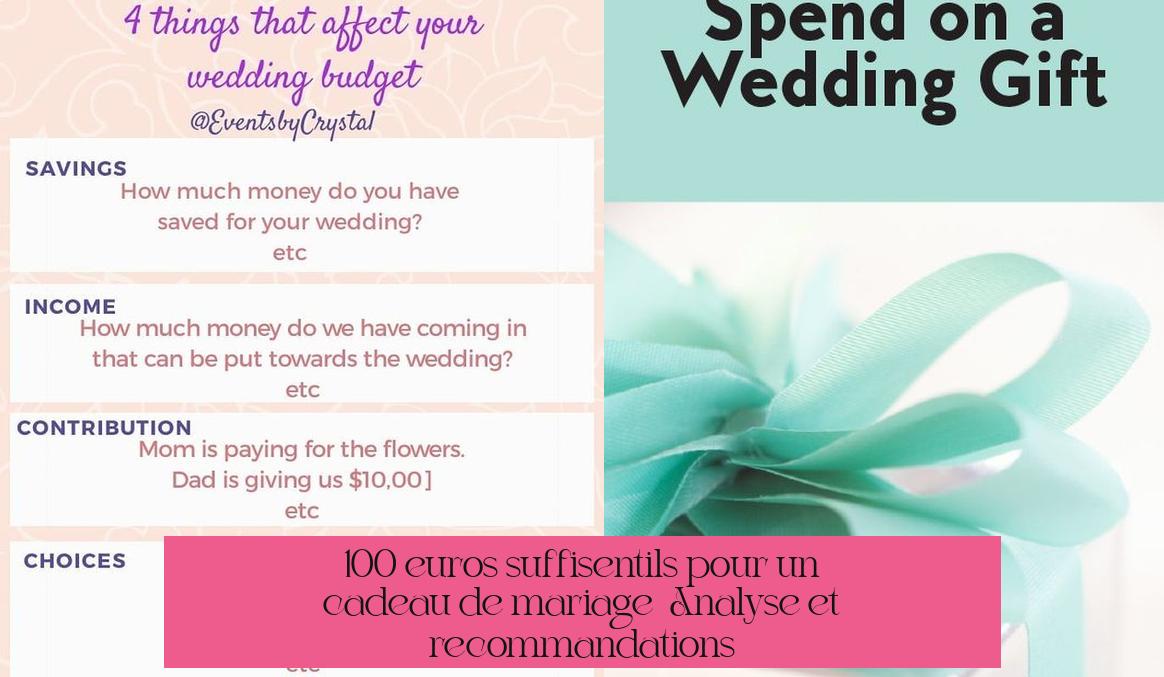 100 euros suffisent-ils pour un cadeau de mariage ? Analyse et recommandations