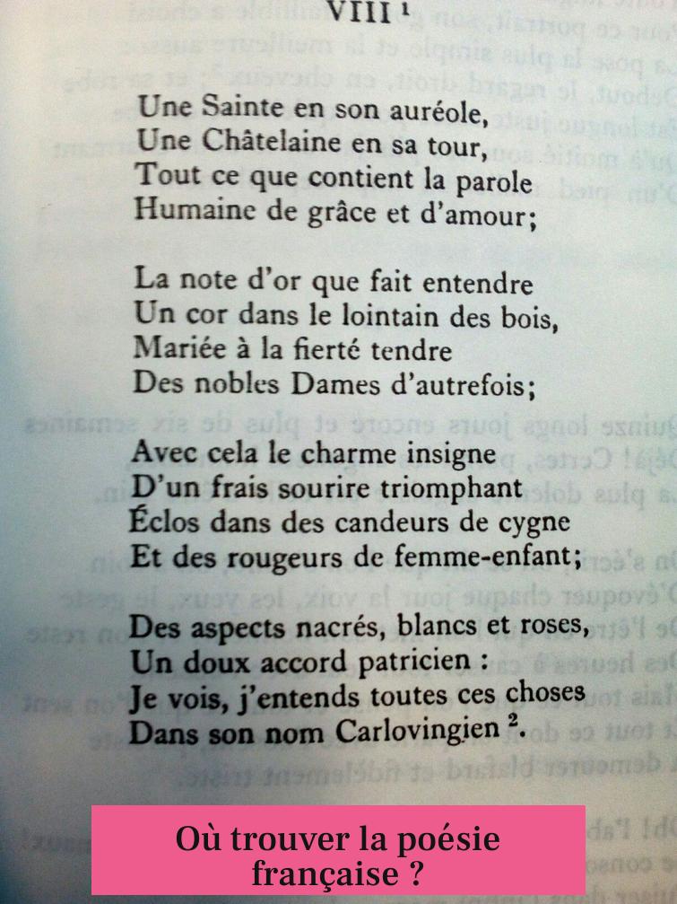 Où trouver la poésie française ?