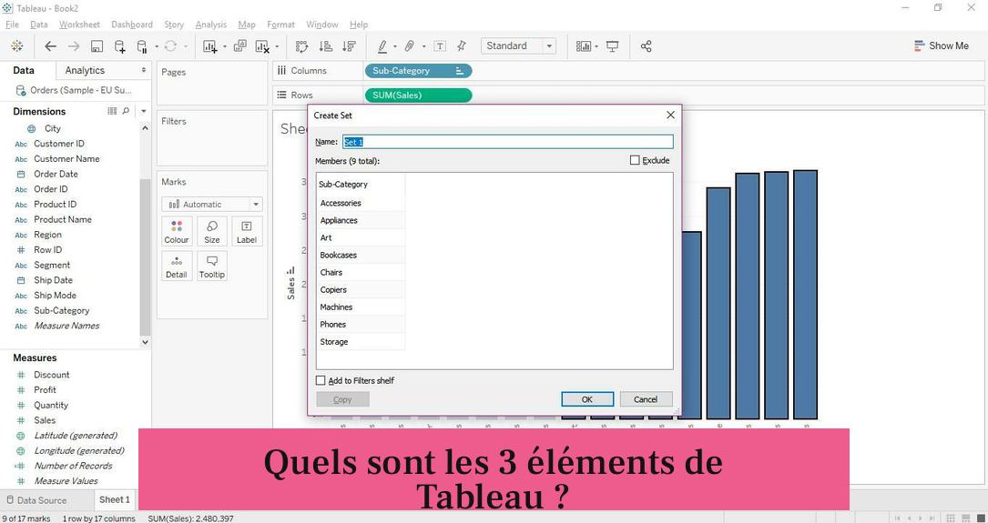 Quels sont les 3 éléments de Tableau ?