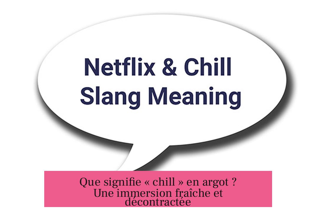 Que signifie « chill » en argot ? Une immersion fraîche et décontractée
