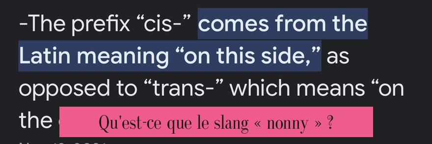 Qu'est-ce que le slang « nonny » ?