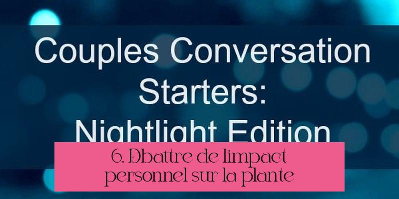 6. Débattre de l’impact personnel sur la planète