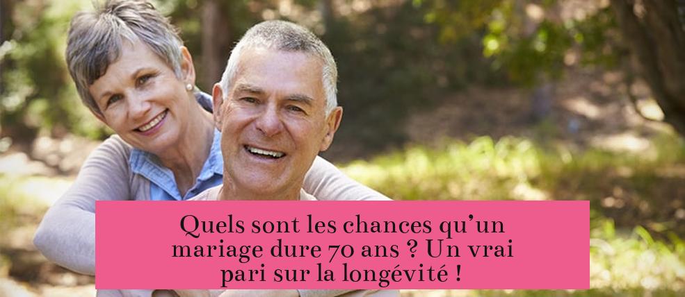 Quels sont les chances qu’un mariage dure 70 ans ? Un vrai pari sur la longévité !