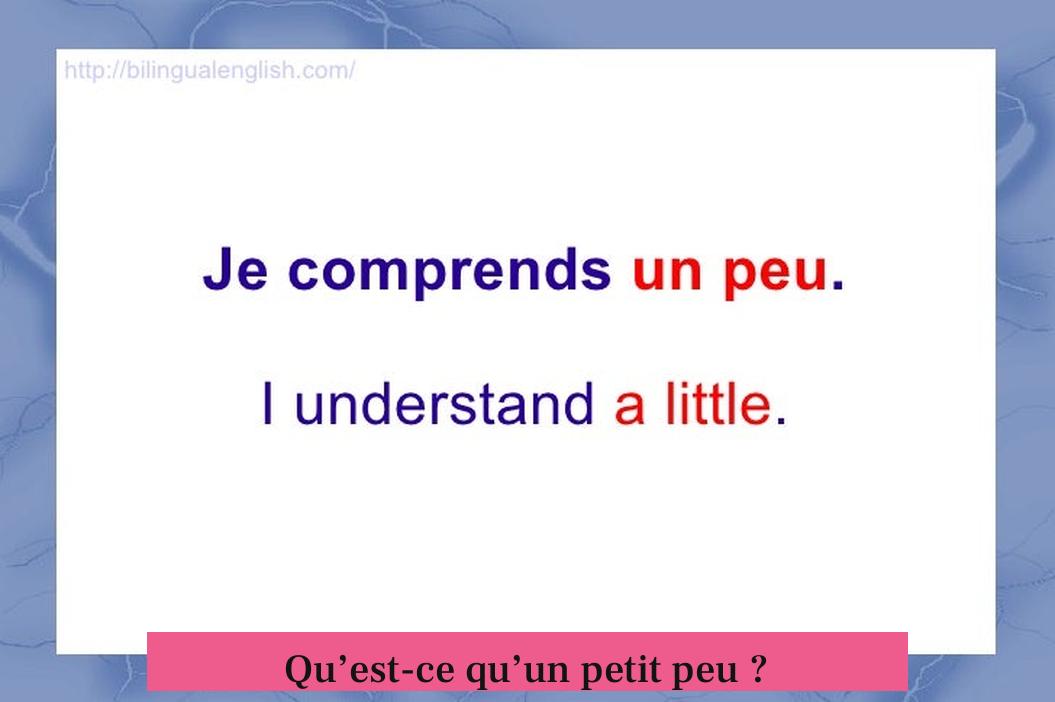 Qu’est-ce qu’un petit peu ?