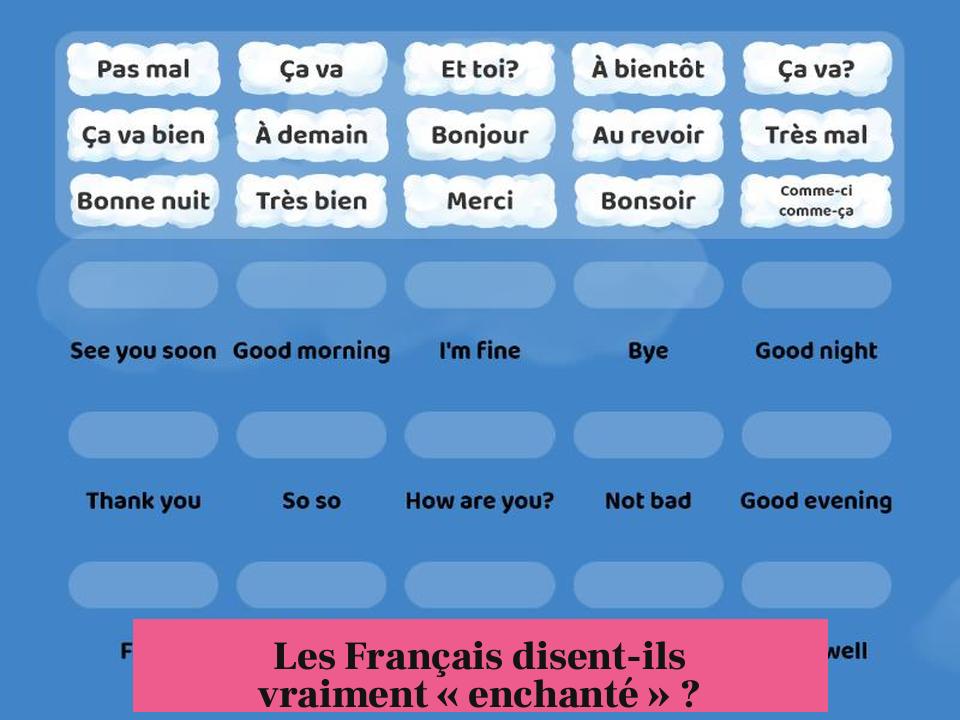 Les Français disent-ils vraiment « enchanté » ?