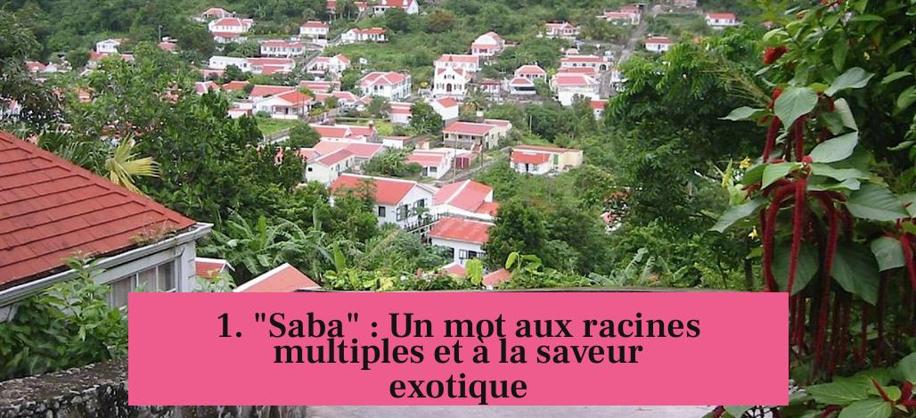 1. "Saba" : Un mot aux racines multiples et à la saveur exotique