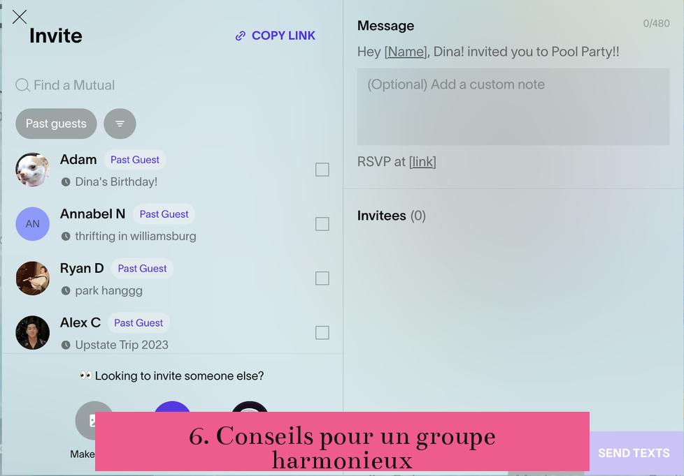 6. Conseils pour un groupe harmonieux