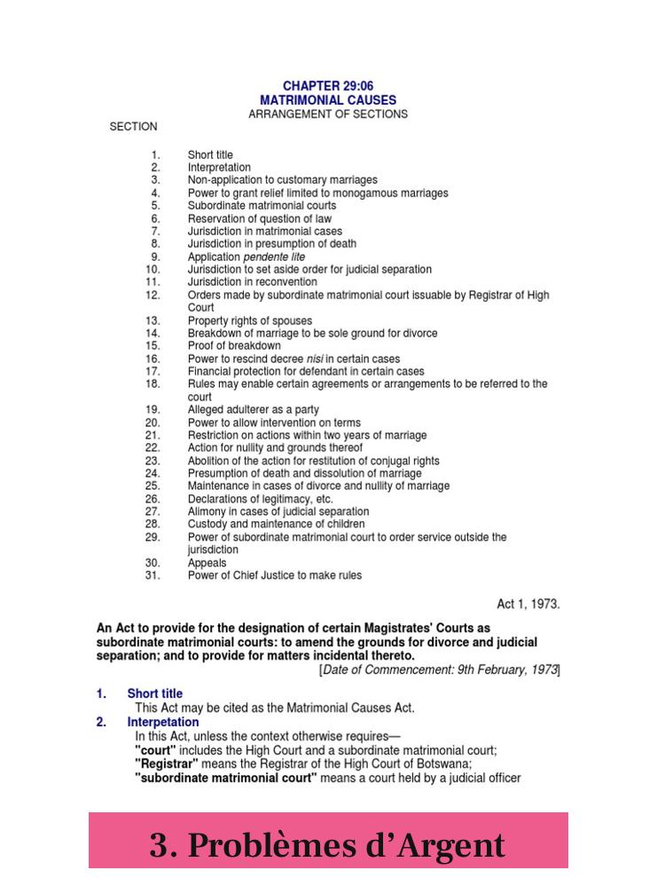 3. Problèmes d’Argent